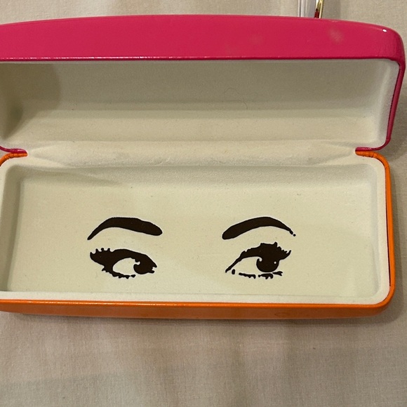 Kate Spade Black & Gold Metal Cat-eye Glasses and Hard Cover Case - Picture 8 of 9